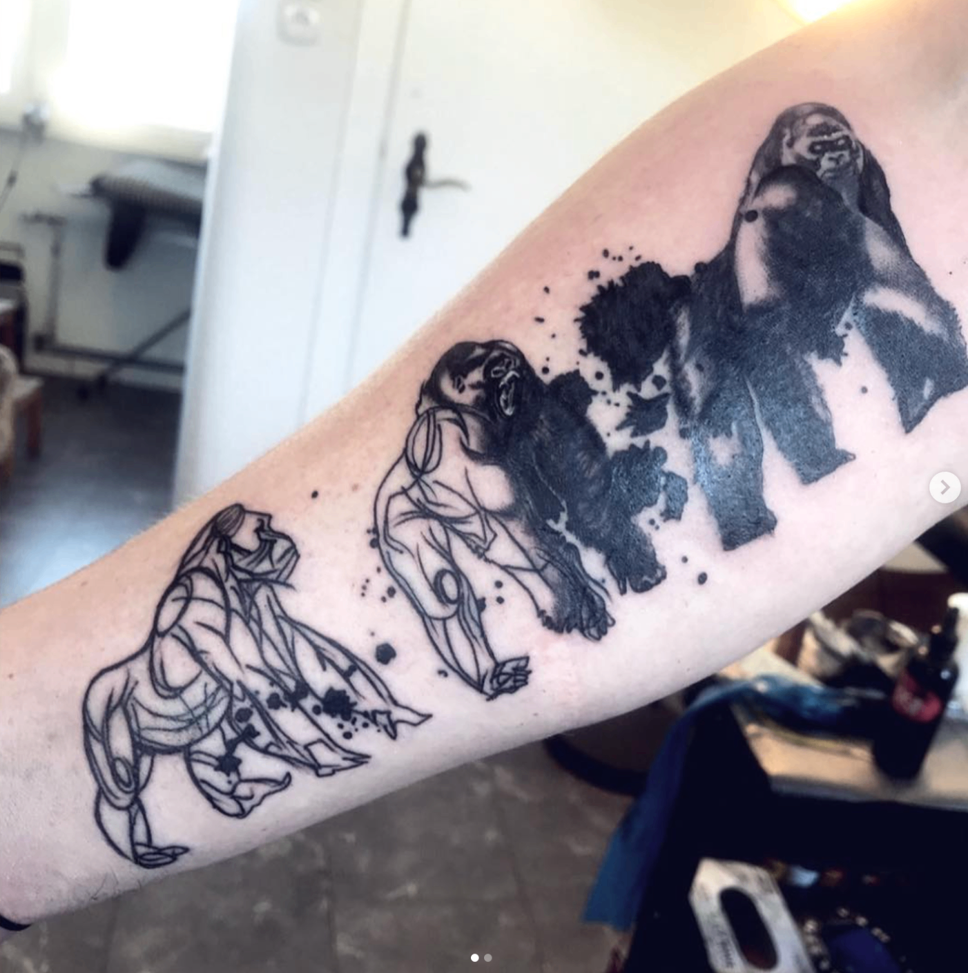 Gorilla evolution forearm piece in black and grey
